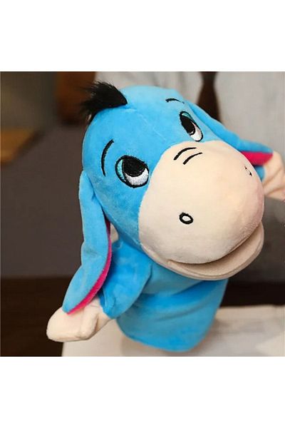 Marsel oyuncak 4 Pieces Plush Hand Puppet Set - Toy for Pets Duck Lamb Cow Donkey