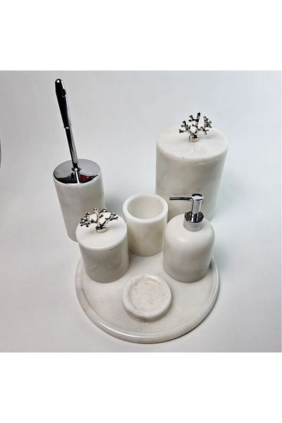 ege gross White Marble Bathroom Set 7Li/Marble Bathroom Set