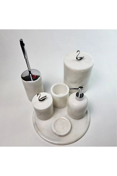ege gross White Marble Bathroom Set 7Li/Marble Bathroom Set