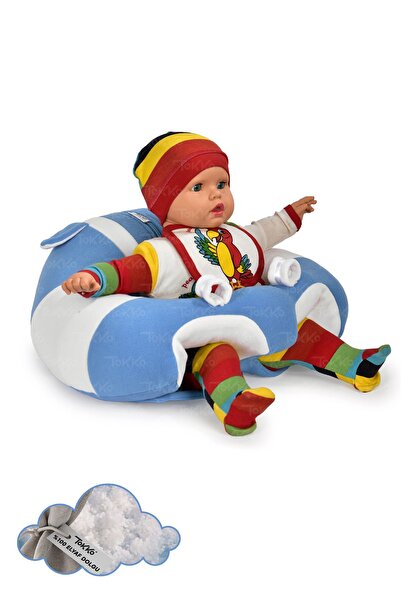 TOKKO Elyaf Dolgu Bebek Oturma Destek Minderi - Devrilmez Bebek Koltuğu - Büy...