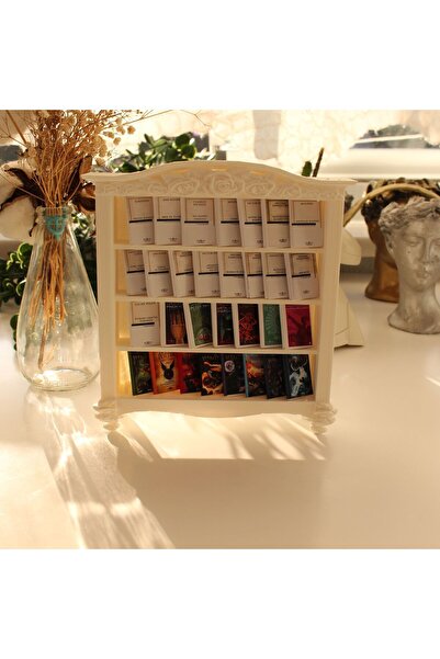 TRENDİN YOLU Minyatür beyaz güllü kitaplik hediye fikri hediyelik