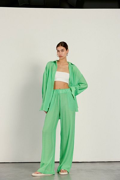 VATKALI Jogger-Hose mit weitem Bein in Grün