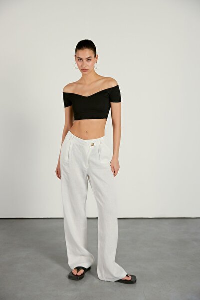 VATKALI Ľanové nohavice Cross Palazzo