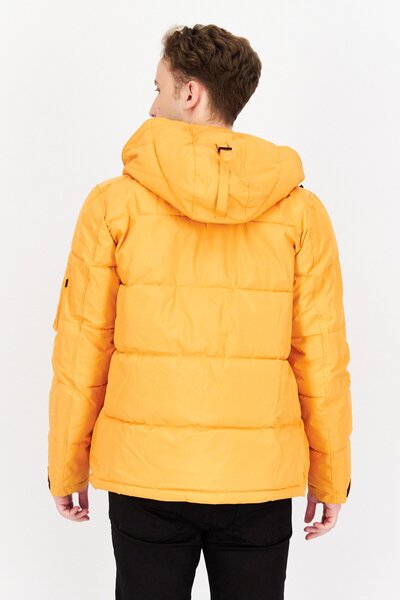 Alpha Industries Men Faux Fur Hood Plain Parka Jacket, Orange
