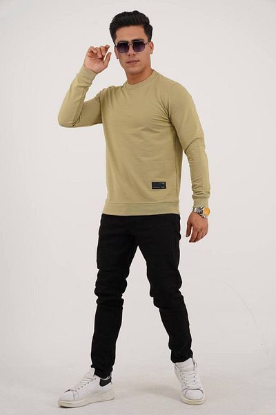 Est Estola Ανδρικό φούτερ Crew Neck Mold Green Relaxed - 2 Νήματα