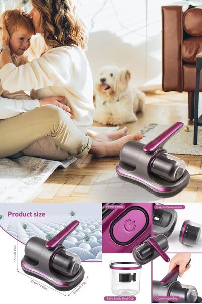 HaLVeY Anti Alerjen Uv Işınlı Şarjlı Yatak + Koltuk + Çarşaf + Yastık  El Süpürgesi