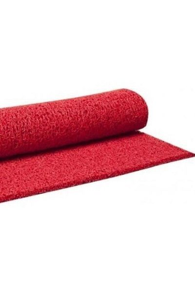 tiritoğluhome Curly Mat Width 120 Cm Red (Meter Cut to Quantity Entering.)