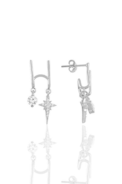 Söğütlü Silver Gümüş Rodyumlu Zirkon Taşlı Çift Görünümlü Gümüş Kutup Yıldızı...