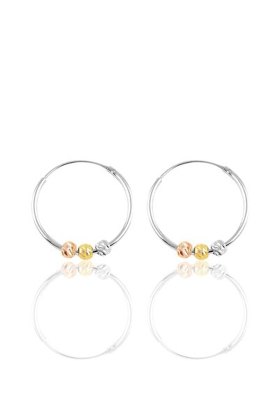 Söğütlü Silver Gümüş 18 Mm Renkli Doricalı Halka Küpe Sgtl10335rodaj