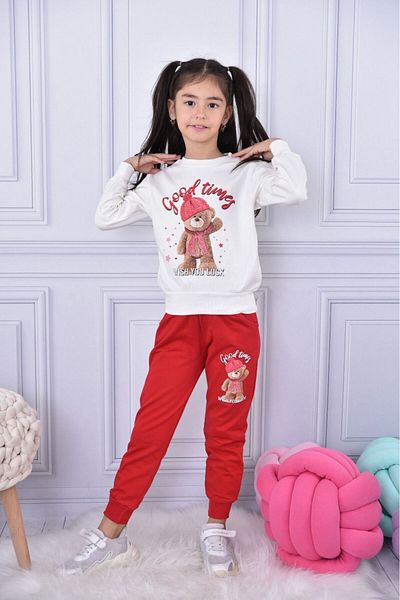 LİLLYPİCCA GIRL'S BEARER PATTERNED RISING 2 THREAD COTTON COMBINED SUIT