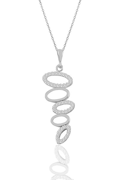 Söğütlü Silver Gümüş Rodyumlu Zirkon Taşlı Olimpiyat Kolye Sgtl11199rodaj