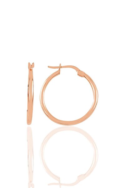 Söğütlü Silver Gümüş Rose 23 Mm Şarnel Halka Küpe Sgtl10938rose