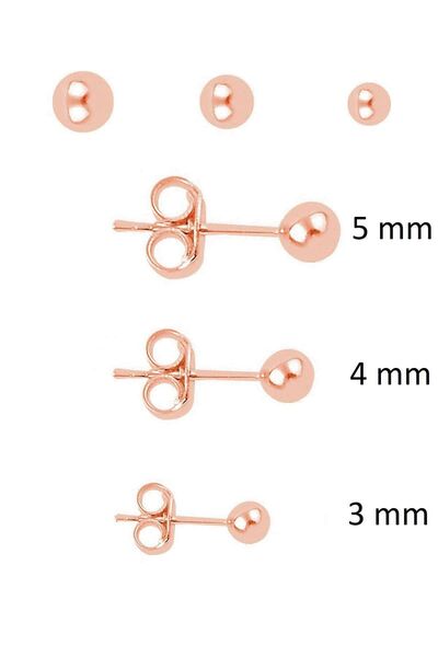 Söğütlü Silver Gümüş Rose 3 Boy Top Kombin Küpeler Sgtl11476rose