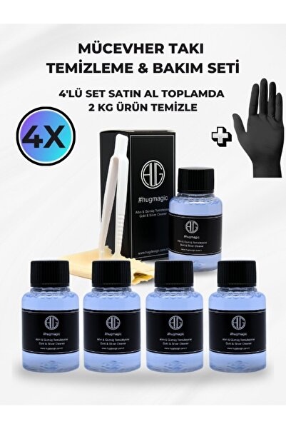 Hugdesign Altın, Gümüş, Çelik Takı Temizleme Ve Parlatma Bakım Seti 4'lü 240m...