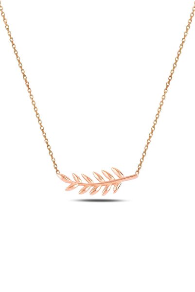 Söğütlü Silver Gümüş Rose Yaprak Kolye Sgtl10295rose