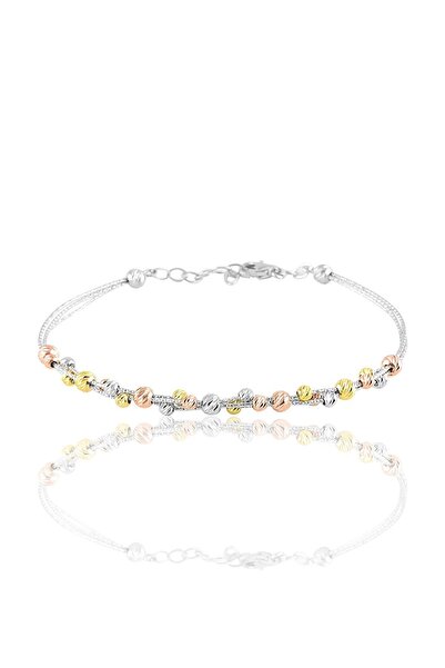 Söğütlü Silver Kadın Beyaz Gümüş Dorica Toplu Bileklik Sgtl10842rnk