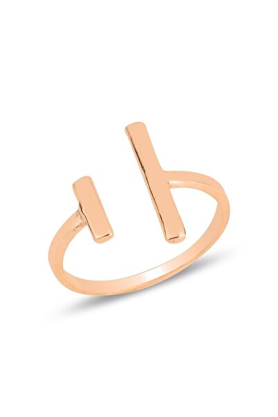 Söğütlü Silver Gümüş Rose Modern Tasarımlı Üstten Ayarlamalı Yüzük Sgtl11816rose