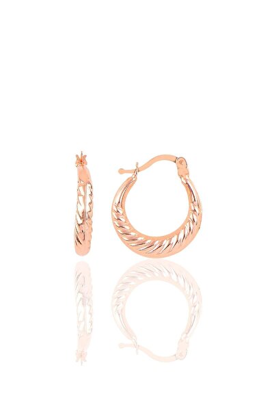 Söğütlü Silver Gümüş Burgu Şarnel Küpe Sgtl10343rose