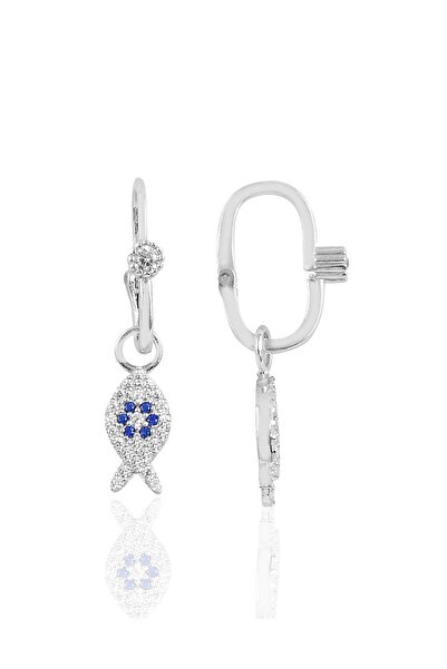 Söğütlü Silver Gümüş Rodyumlu Taşlı Balık Göçmen Küpe Sgtl10472rod