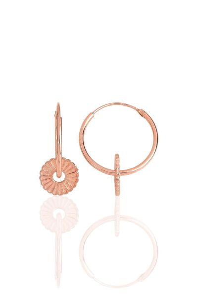 Söğütlü Silver Gümüş Rose Papatya Modeli Halka Küpe Sgtl11486rose