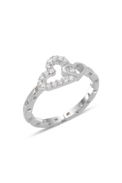 Söğütlü Silver Gümüş rodyumlu zirkon taşlı alttan ayarlanabilir birbirine bağ...