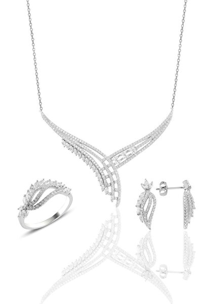 Söğütlü Silver Gümüş Rodyumlu Pırlanta Modeli Beyaz Altın Görünümlü Kolye Küp...