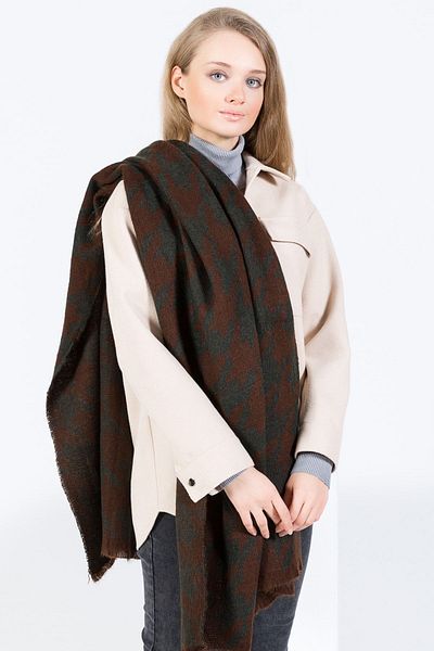 POSUSS Piyedepul Patterned Acrylic Women's Shawl 70x180 Cm- Brown - Ps2108
