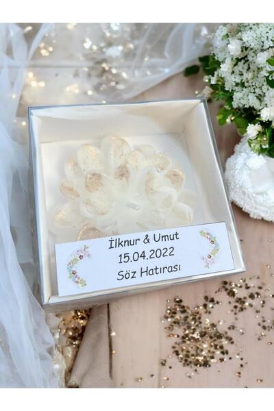 aralmini 20 Adet Altın Varaklı  Lotus Mum, Nikah Şekeri, Doğum, Sünnet, Düğün...