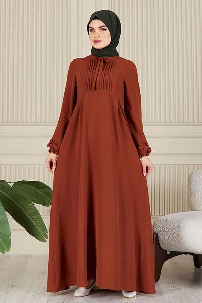 fistan Mevlana from Nevrül Robadan - Hijab Dress with Bell Skirt, Viscose Cotton Prayer Dress