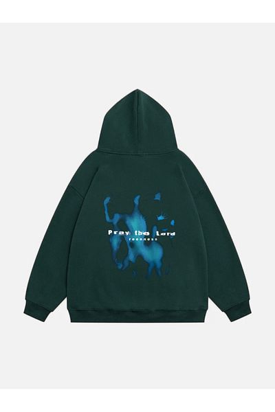 Mad&Calf Unisex - Pray The Lord Printed Oversize Hooded Fleece φούτερ