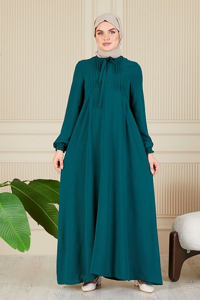 fistan Nevrül Mevlana by Rob - Βισκόζη βαμβακερό χιτζάμπ φόρεμα με φούστα καμπάνα για προσευχή