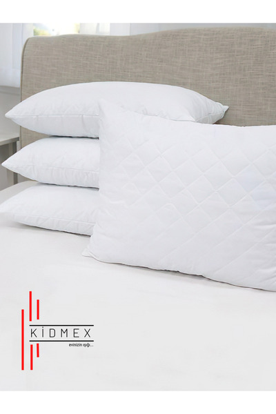 Kidmex Yıkanabilir Kapitone Düz Elyaf Kaz Tüyü Yumşaklığında Yastık 4 Adet 10...