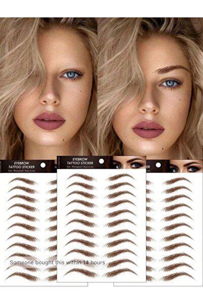 miatamer Kahverengi Kaş Geçici Dövme Çıkartmaları