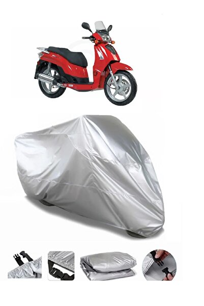 CoverPlus ماركة Kymco People S 200i رمادية مقاومة للماء للدراجات النارية