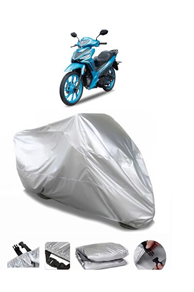 CoverPlus مشمع دراجة نارية رمادي مقاوم للماء متوافق مع Yuki Solid 125 Premium