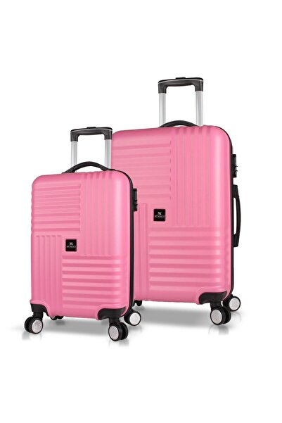 My Valice Puzzle Abs Kabin Ve Orta Boy Pembe 2'li Valiz Seti