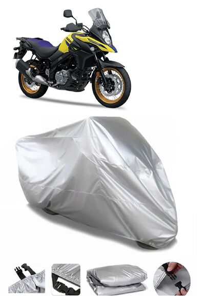 CoverPlus ماركة سوزوكي V-Strom DL650 رمادية مقاومة للماء للدراجات النارية