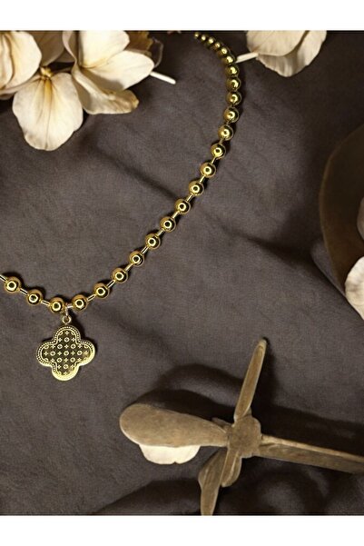 Mach Kadın Çelik Yonca Dorikalı Kolye