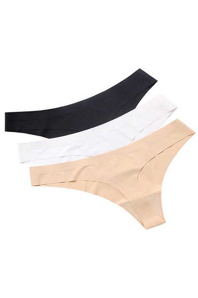 GECKO COLLECTION Thong Laser Cut Seamless Non-Marking Women's Panties 3 Pieces