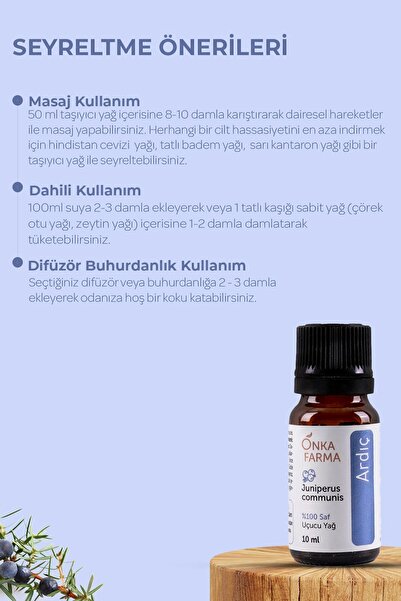 OnkaFarma Onka Farma Ardıç Yağı - %100 Saf Ardıç Uçucu Yağı - 10 ml