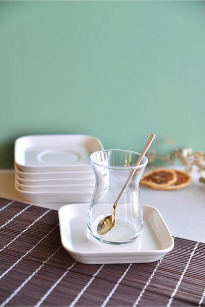 GoldenKitchen 6-Piece Square Tea Plate