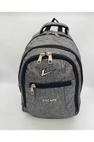 ESCAPE Laptop Bölmeli Gri Sırt Çantası Okul Spor Seyahat Günlük 307