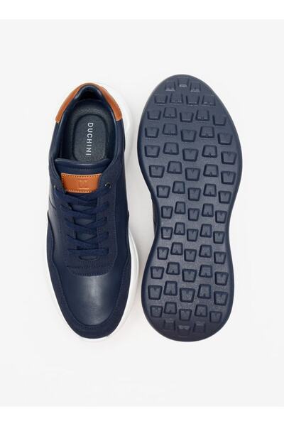 Duchini Men's Solid Lace-Up Sneakers