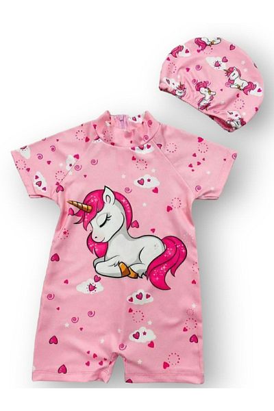 Pijamayo Short Sleeve Full Body Costume Swimsuit and Hood Set