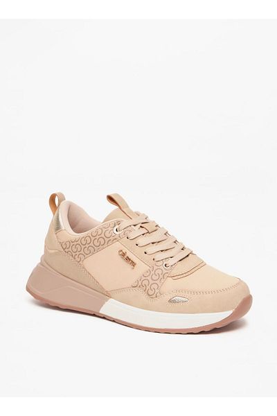 Celeste Women's Monogram Print Sneakers with Lace-Up Closure