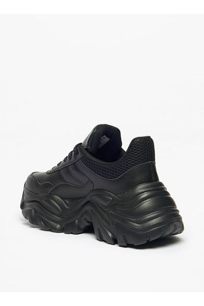 Missy Paneled Textured Lace-Up Thick Sneakers