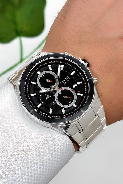 Ferrucci Men's Wristwatch - Functions Active, Steel Cord and Case