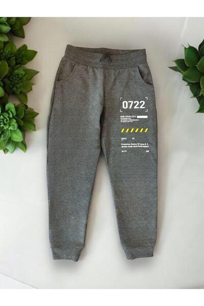 Zekids Băiat - Pantaloni de trening cu scris Run Your City