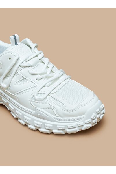 LBL by Shoexpress Textured Low Ankle Sneakers with Lace-Up Closure