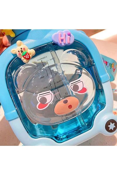 BLUE SİDE Cute 1000 Ml Teddy Bear Model Water Bottle Water Bottle Bpa-Free Water BottleKidsSchool Water Bottle BPA FREE